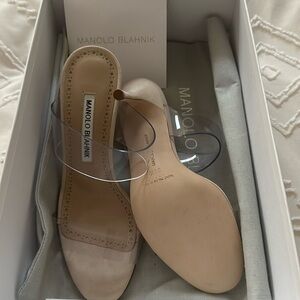 Manolo Blahnik Scolto PVC mules - clear beige 34.5 ( 4.5 )